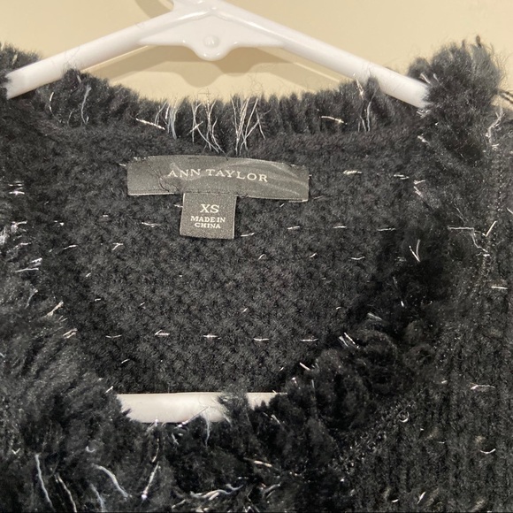 Ann Taylor Wool Knit Metallic Detail Zip Up Jacket - Picture 3 of 7